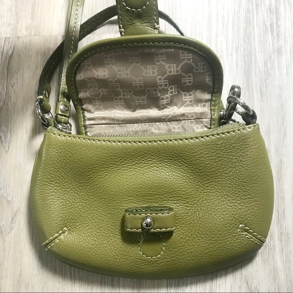 Banana Republic Olive Grass Green Leather Wristlet Clutch Mini Purse - Picture 11 of 14